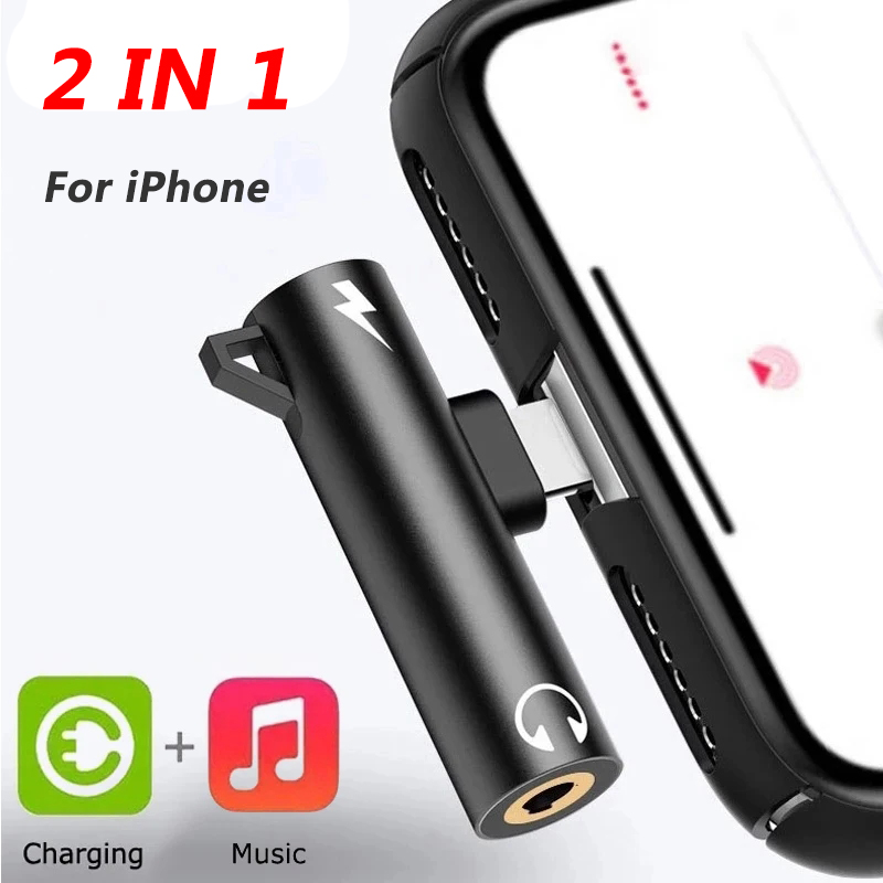 Wired Earphone Lightning - 2 In1 อะแดปเตอร์ Splitter สําหรับ iPhone