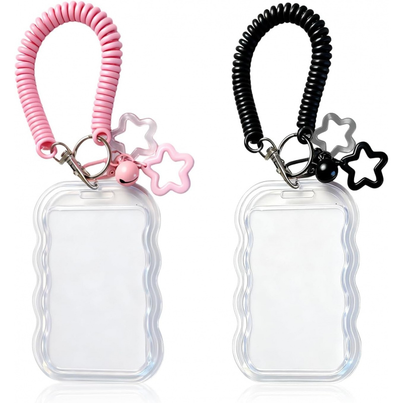 Tablet Cute Accessories - พวงกุญแจใส่การ์ดรูปน่ารัก 2 ชิ้น แพ็คคู่ สำหรับใส่การ์ดรูป Kpop,