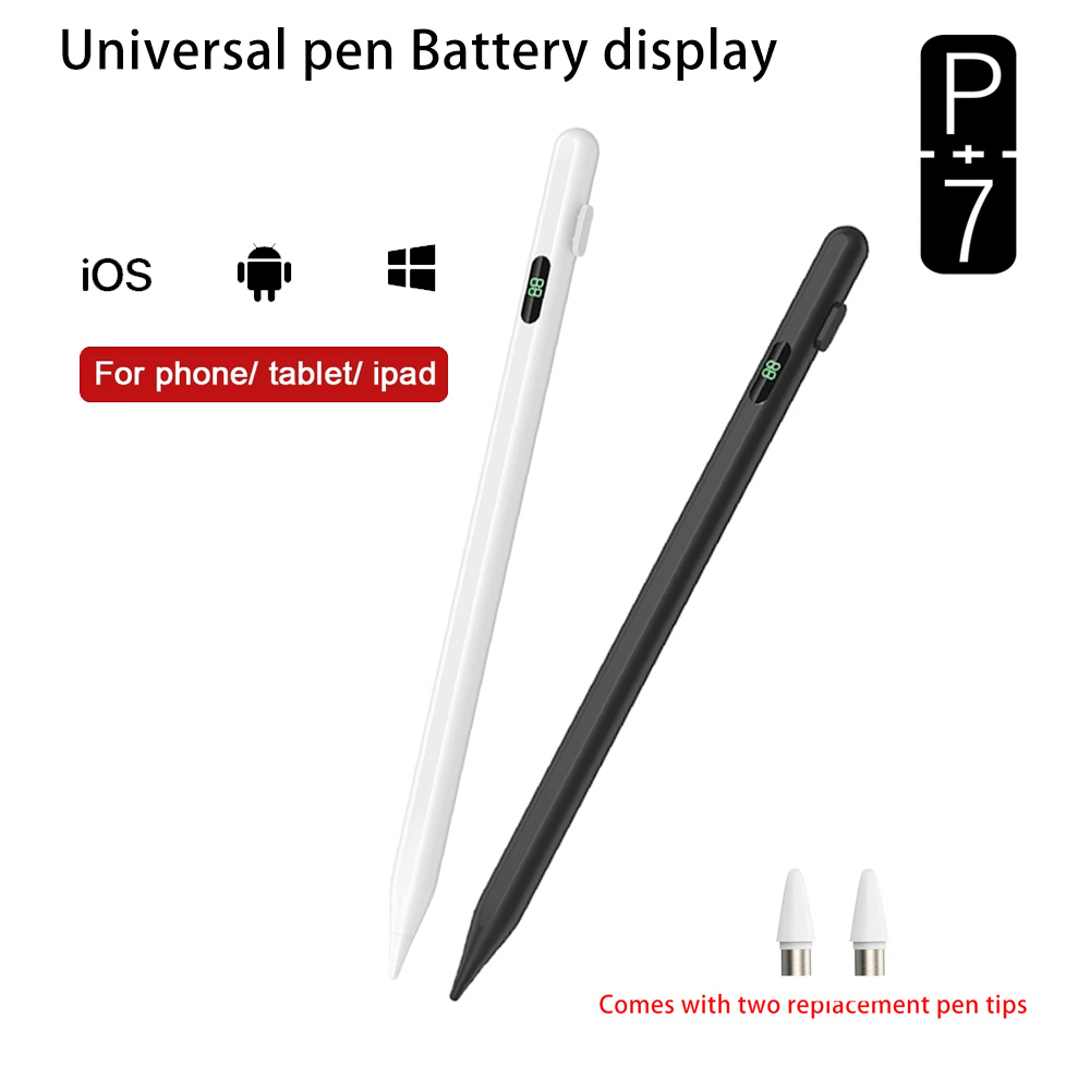 Honor Tablet Accessories - P+7 ยูนิเวอร์แซล สไตลัสแบตเตอรี่ดิสเพลย์เพ็นสำหรับแอนดรอยด์ ไอโอเอสปากกาสัมผัสหน้าจอสำหรับไอแพด หัวเว่ย เสี่ยวหมี่