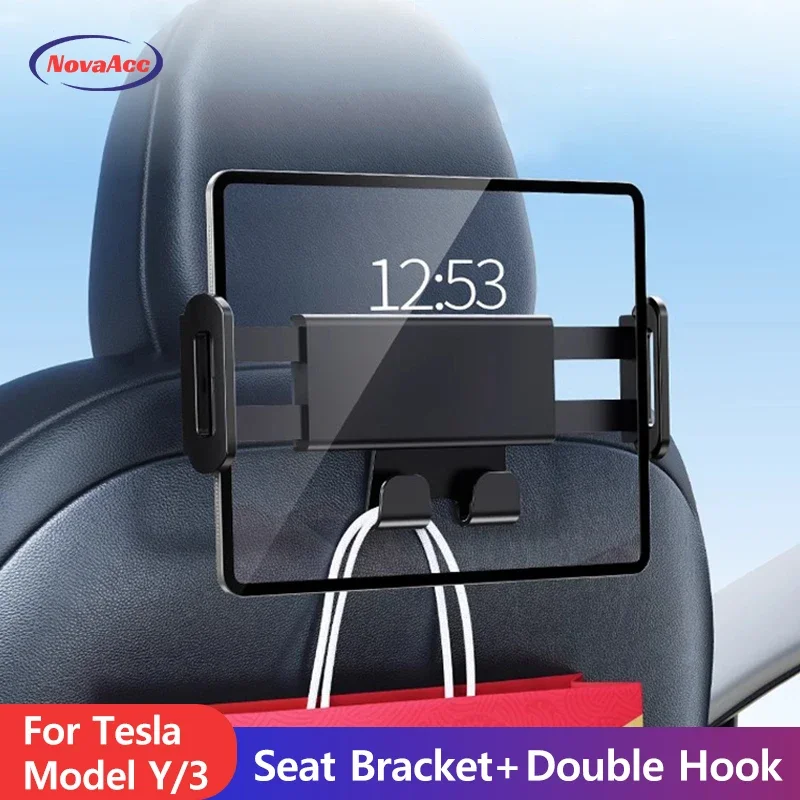 Tablet Accessories Bag - ที่วางแท็บเล็ตในรถยนต์สำหรับ Tesla Model 3 Y ปรับได้สำหรับเบาะหลัง