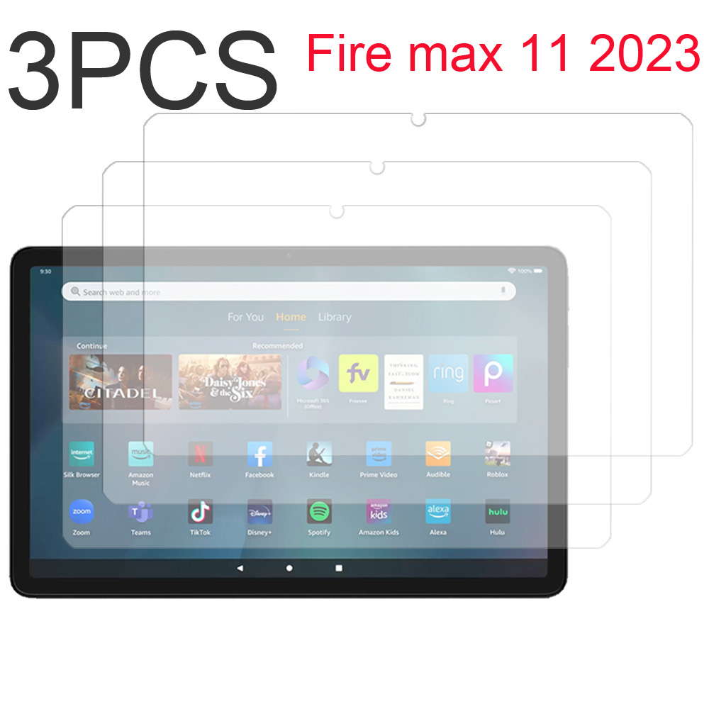 Temu Tablet Accessories - 3 ชิ้นสำหรับไฟร์แม็กซ์ 11″ 2023 กระจกกันรอยหน้าจอ 3