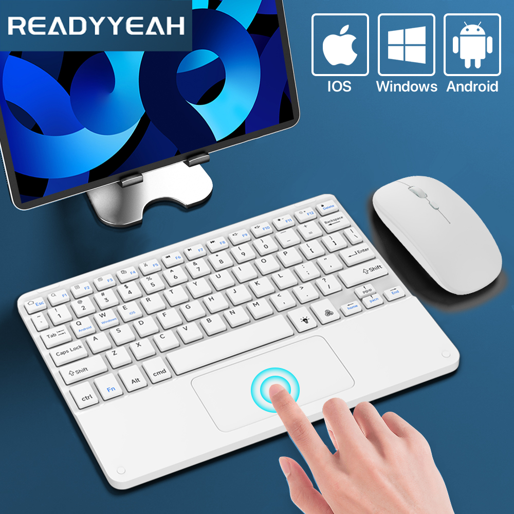 Lenovo Tablet M11 Accessories - คีย์บอร์ดและเมาส์ไร้สายทัชแพดคีย์บอร์ดบลูทูธคีย์บอร์ดสำหรับ iOS Android Windows แท็บเล็ตมินิแบบพกพาแบบบางพิเศษสำหรับ iPad