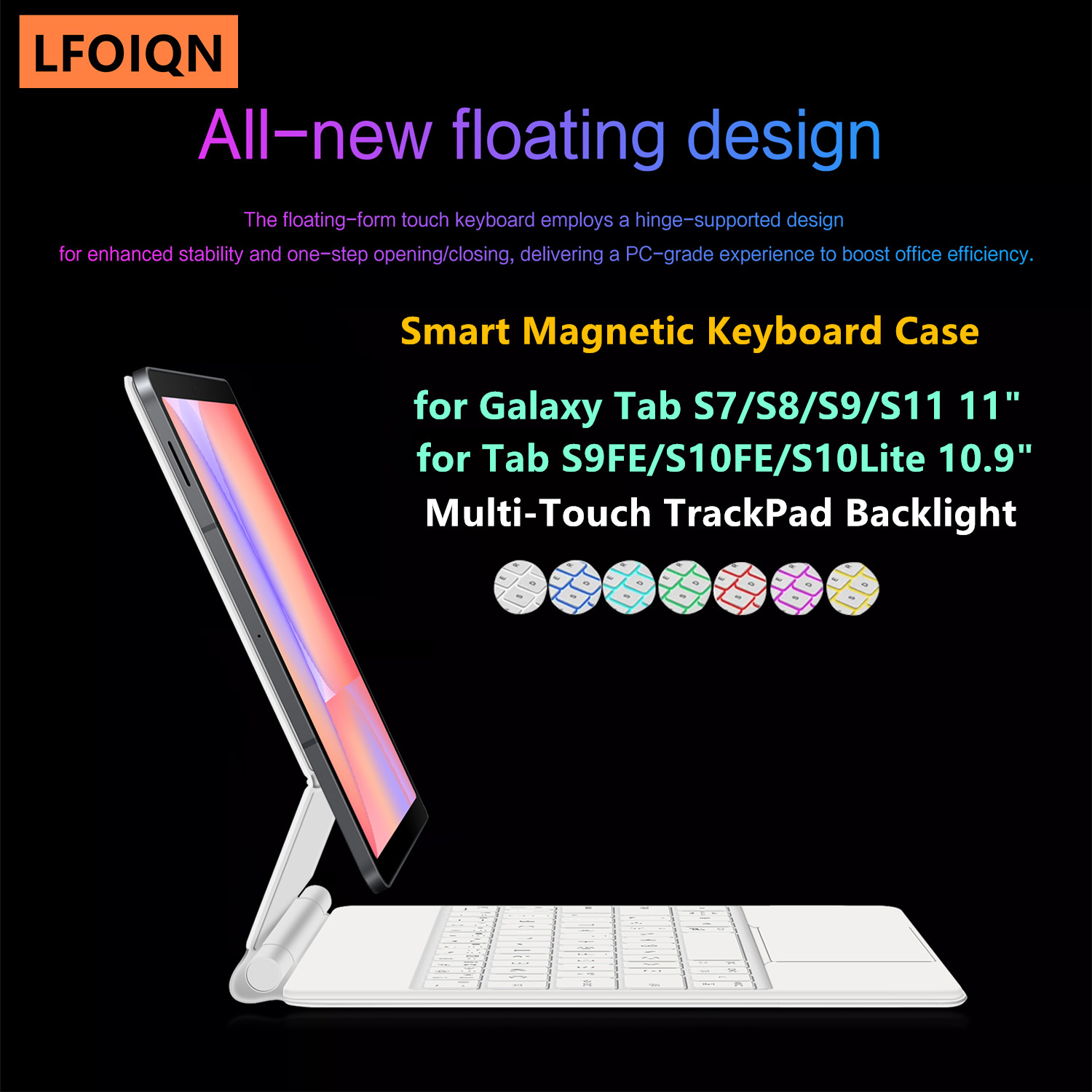 Tablet Accessories Samsung - LFOIQN เมจิกคีย์บอร์ดสำหรับซัมซุงกาแล็กซีแท็บ S10 Lite 10.9 SM-X400