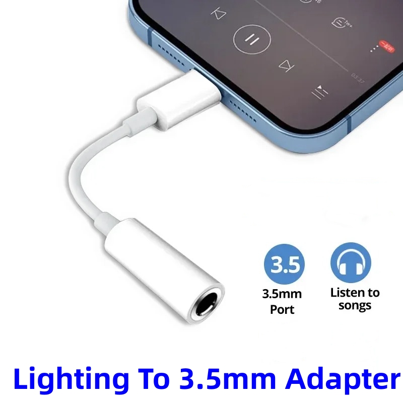 Wired Earphone Lightning - แสงถึง 3.5 มม.อะแดปเตอร์หูฟัง 8pin ถึง 3