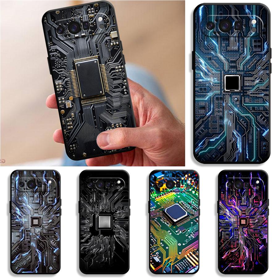 Google Pixel 9 - เคสโทรศัพท์ลายวงจรย้อนยุคสำหรับ Google Pixel 10A 9a 6a
