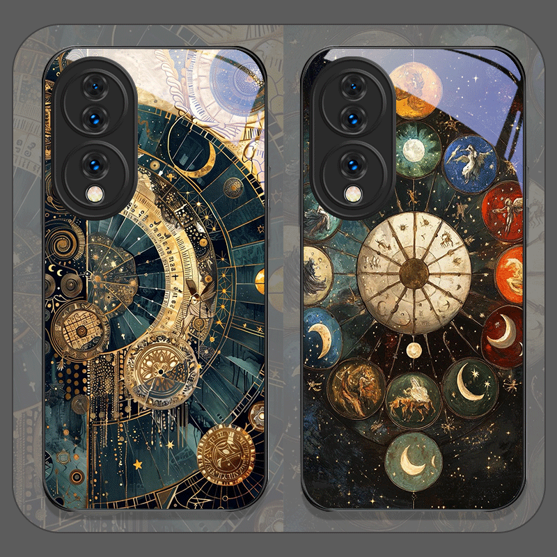 Honor Tablet Accessories - เคสโทรศัพท์กระจกนิรภัยลายดวงดาวและกลุ่มดาวสุดเก๋ สำหรับ Huawei Honor 200 Lite
