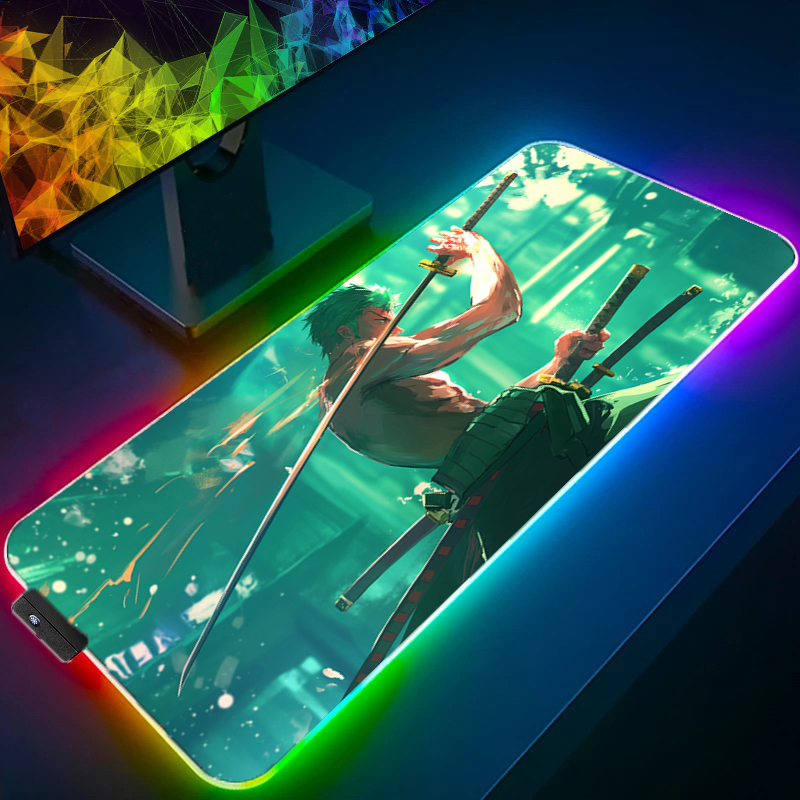 ONE PIECE Zoro Mouse Pad RGB อ - Tablet Cute Accessories บทวิจารณ์และราคา
