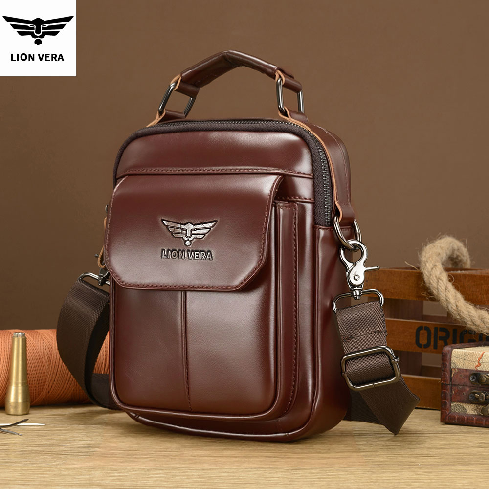 LION VERA กระเป๋าสะพายหนังแท้ส - Tablet Accessories Bag บทวิจารณ์และราคา
