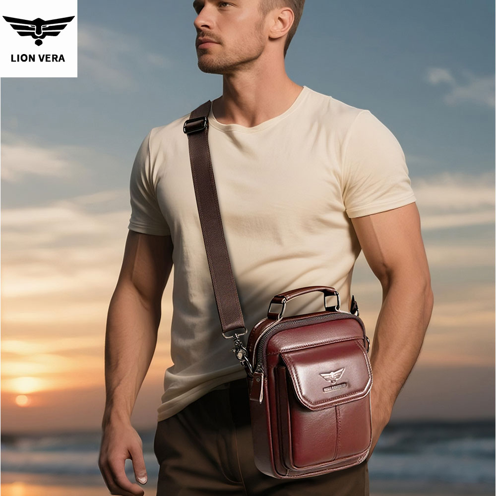 LION VERA กระเป๋าสะพายหนังแท้ส - Tablet Accessories Bag บทวิจารณ์และราคา