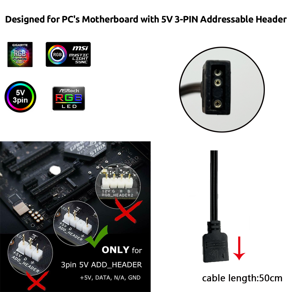 หัวต่อ 5V ARGB 3 พิน สำหรับเคส - Tablet Accessories Aesthetic บทวิจารณ์และราคา